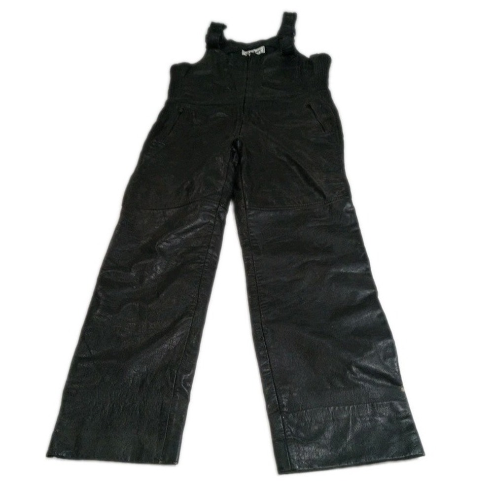 Vintage Vetter Rex Marsee Leather Motorcycle Bib Overalls Pants Mens 40 Black